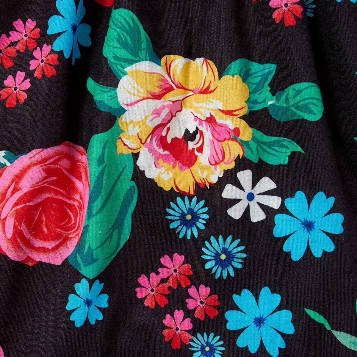 Girls Floral Print Rounnd Neck Sleeveless Casual Dress For Spring.