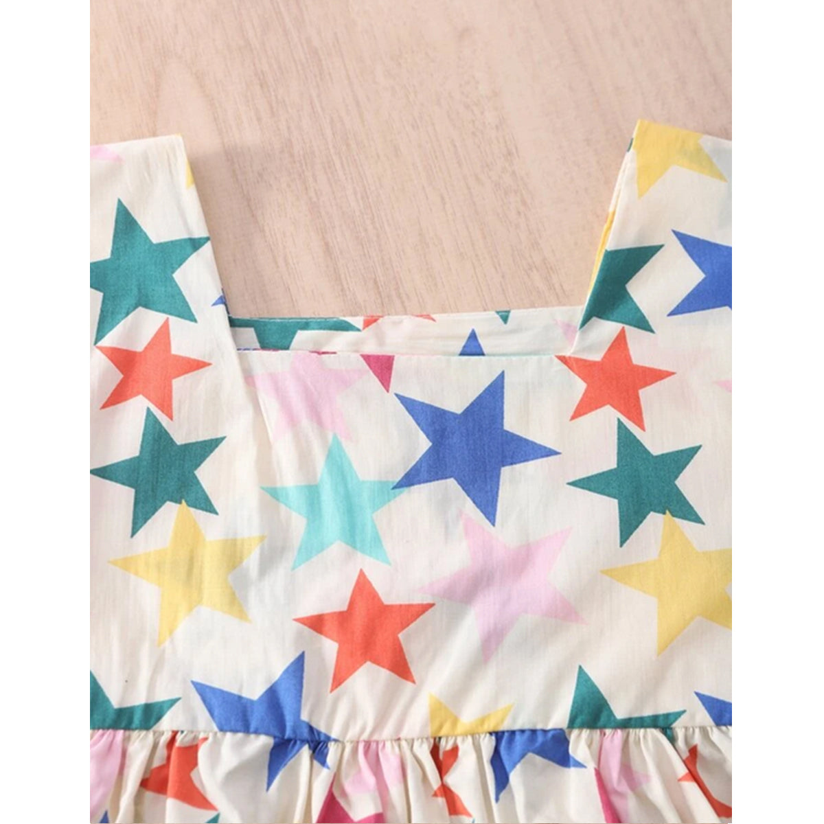 Baby Girl's Cotton Designer Star Multi Colour Star Frocks & Dresses for Kids.