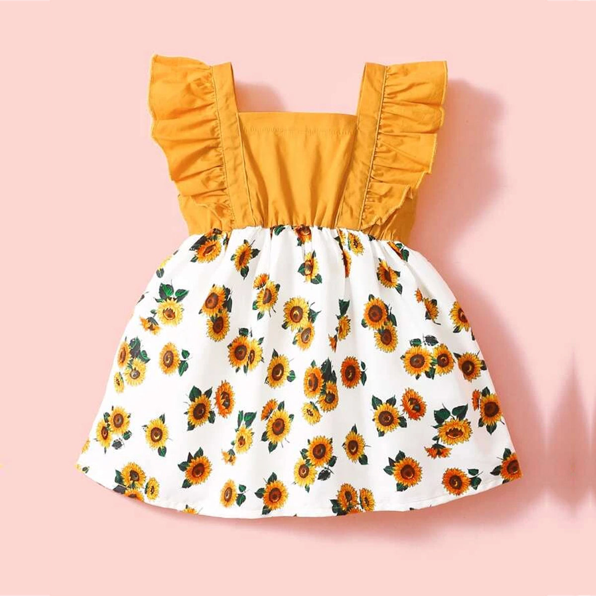 BabyGirl Princess Multi Lining & Sun Floewer Tunic Dress (Combo Pack Of 2) for Baby Girls.