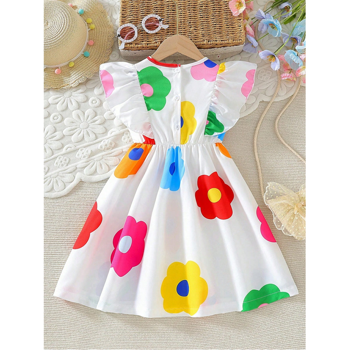 Baby Girl's Puff Sleeve Floral & Heart Cumi Frock (Combo Pack Of 2) For Girl's.