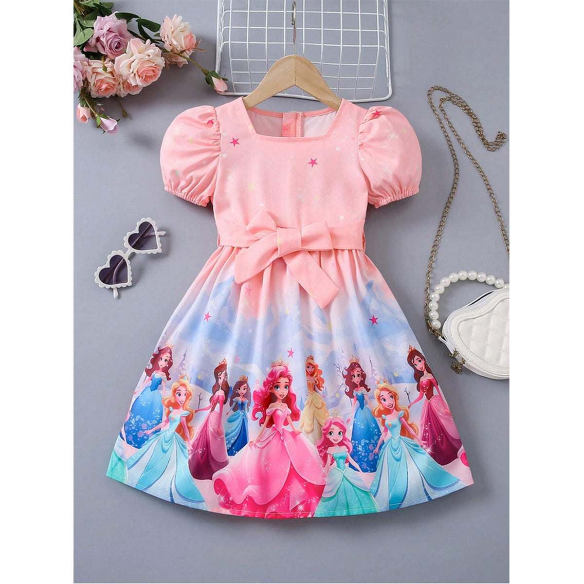 Stylish BabyGirl's Heart & Princess Dresses_Frocks 3 Combo for Kids.