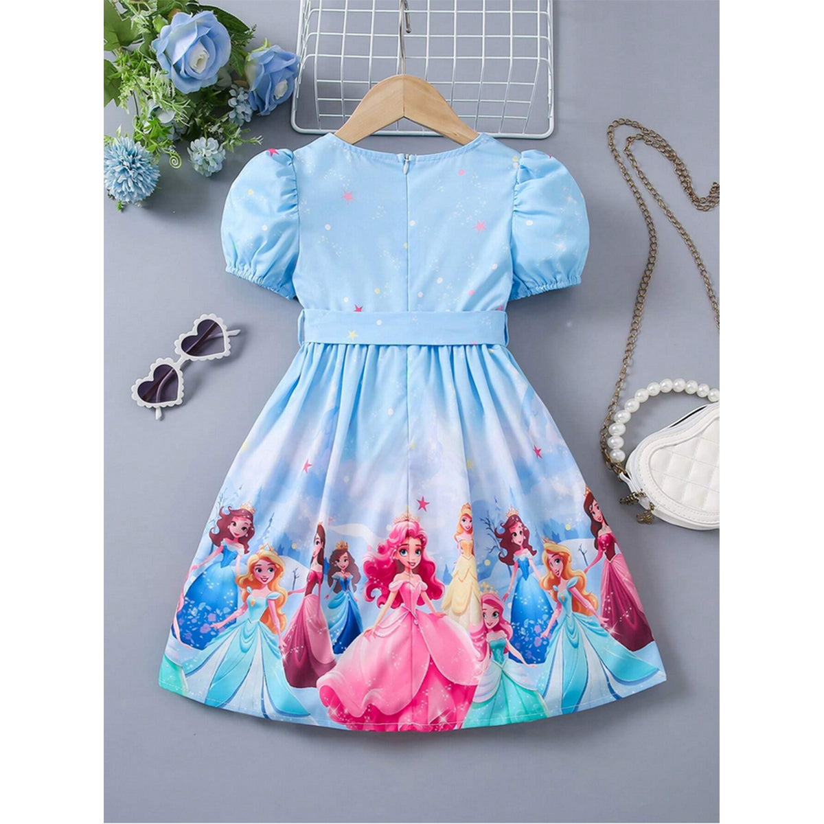 Baby Girl's Puff Sleeve Floral & Heart Cumi Frock (Combo Pack Of 2) For Girl's.