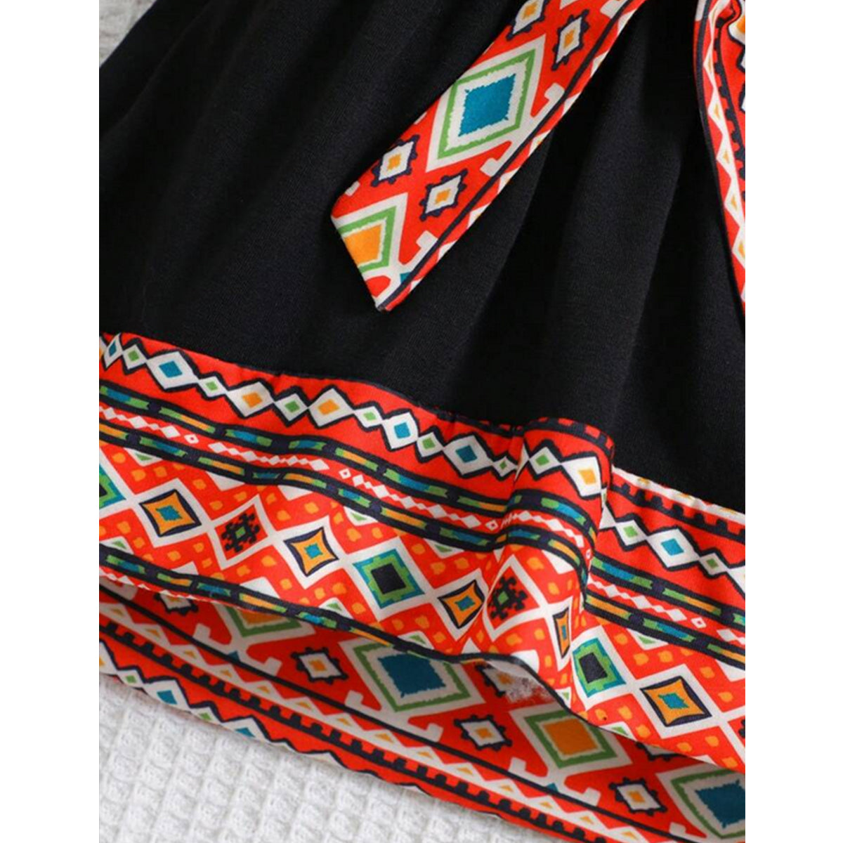 New Fashion Digitally Printed Bohemian Style Casual Mini Dress With Short Sleeves For Baby Girls,
