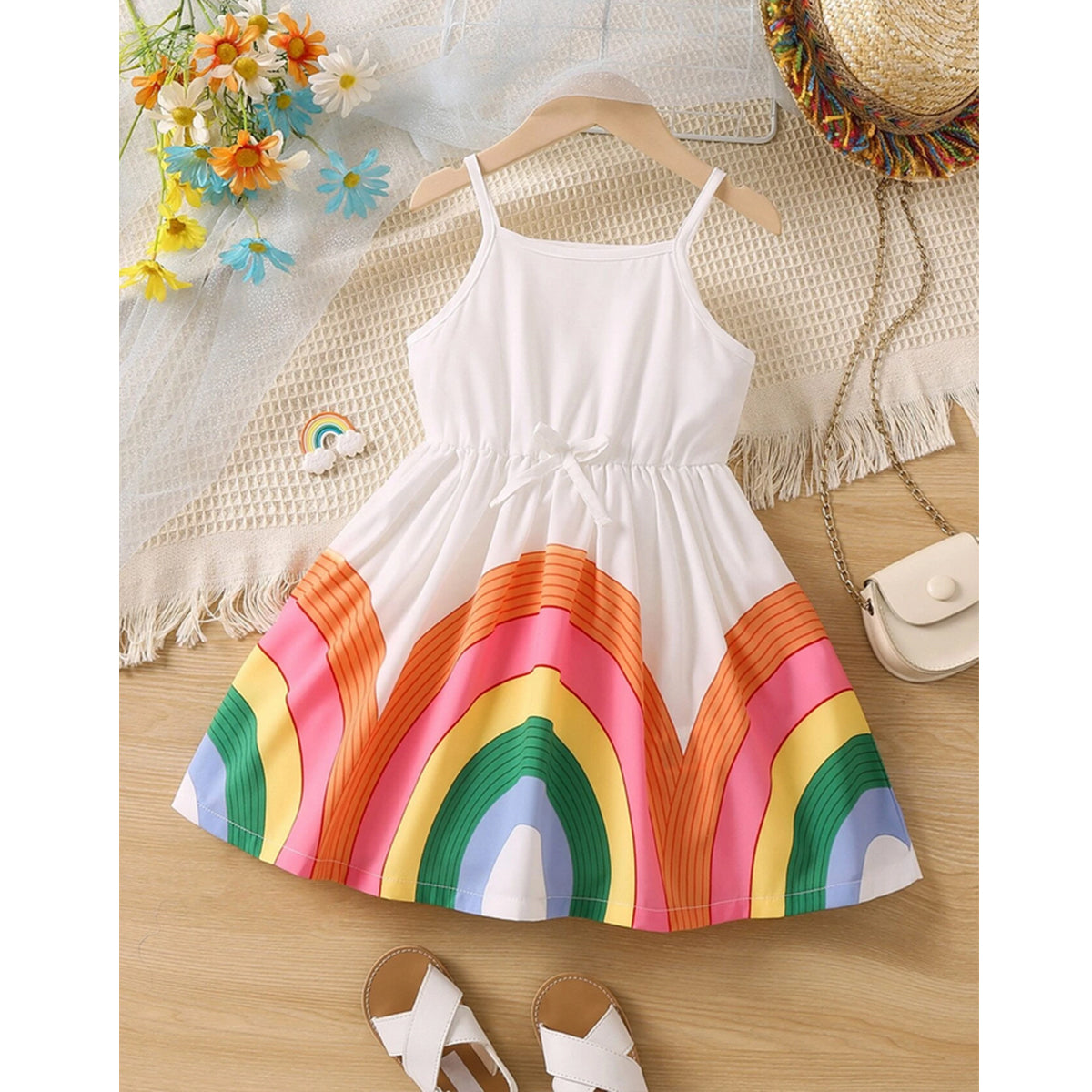 Baby Girl's Floral & Rainbow & Princess Frocks (Combo Pack 3) for Kids.