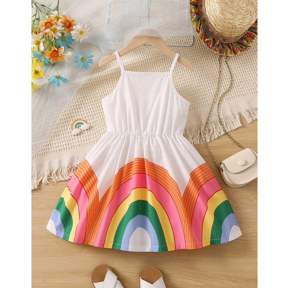 Baby Girl's Floral & Rainbow & Princess Frocks (Combo Pack 3) for Kids.
