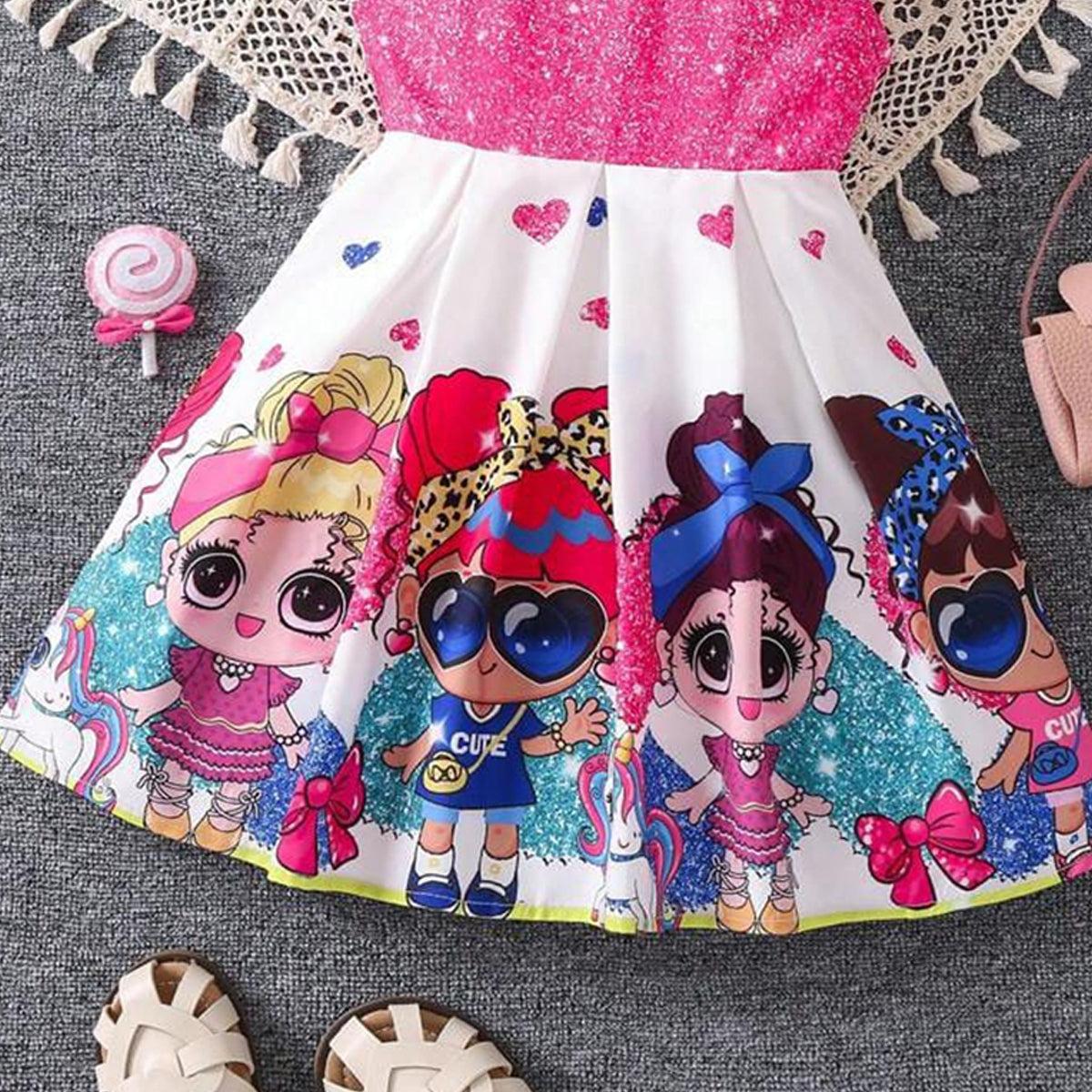 Girl's Cotton Designer Frocks & Dresses (Combo Pack Of 5) for Kids.