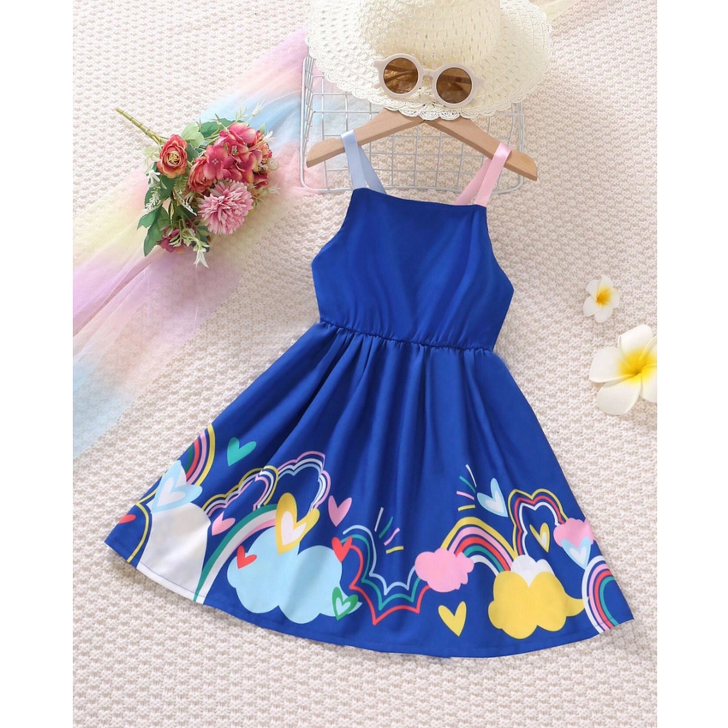 Baby Girl's Barbie Princess & Rainbow Dress (Combo Pack Of 2) For Girl's.