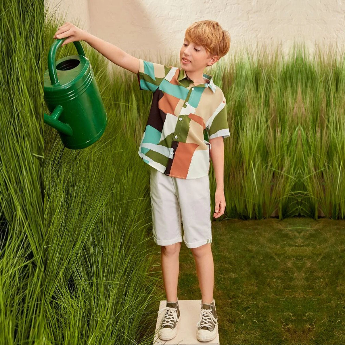 VENUTALOZA Colorful Graphic Neck Shirt For Boy.
