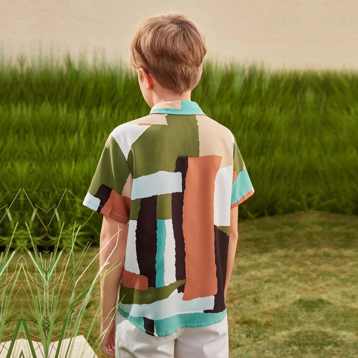 VENUTALOZA Colorful Graphic Neck Shirt For Boy.