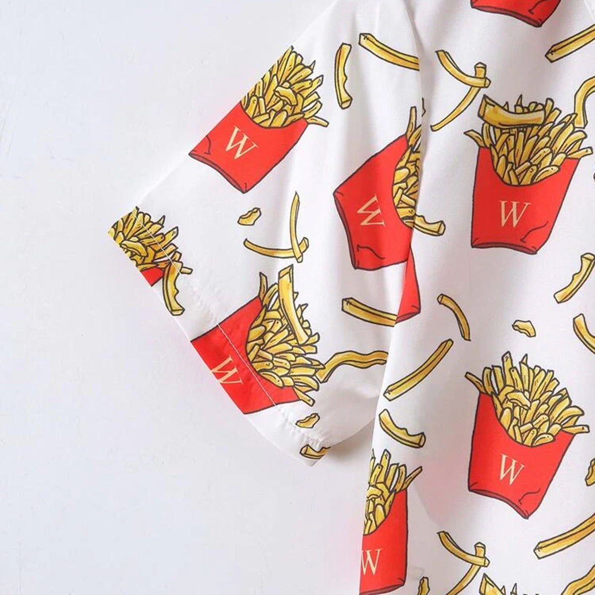 Venutaloza Fries Multi Print Button Front Shirt For Boy.