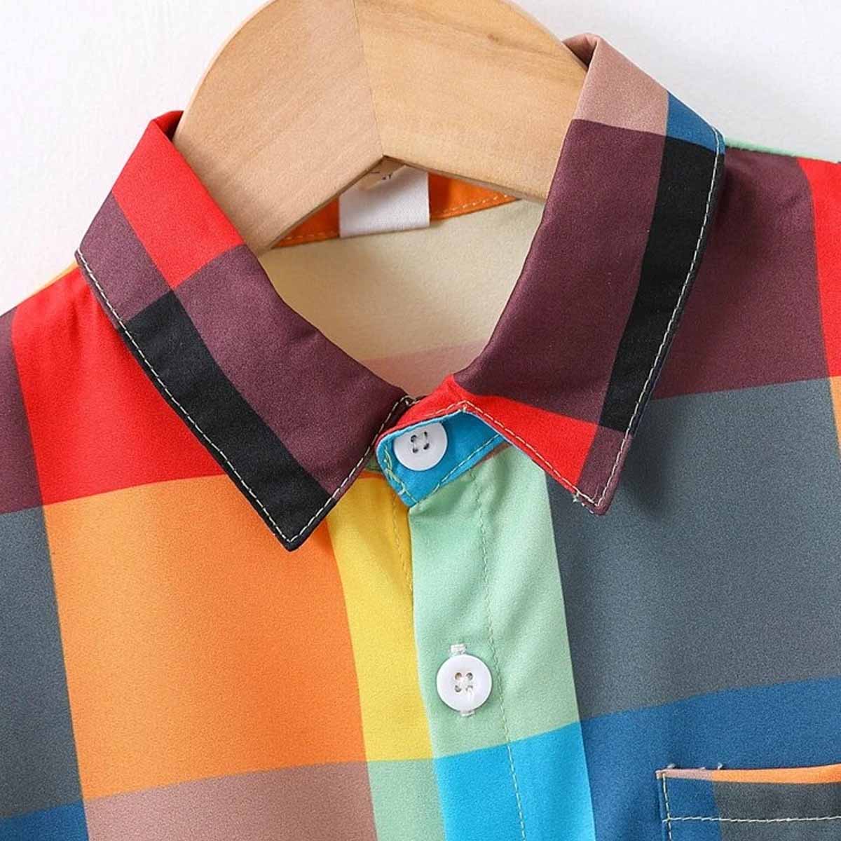 Venutaloza Stylish Colorblock Multicolors Designer Button Front (Combo pack For 5) Shirt For Boys.