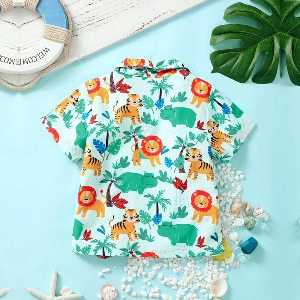 Venutaloza Boy's Animal Colorfull Designer Button Front Shirt For Boy.