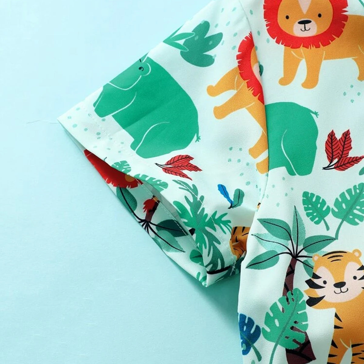 Venutaloza Boy's Animal Colorfull Designer Button Front Shirt For Boy.