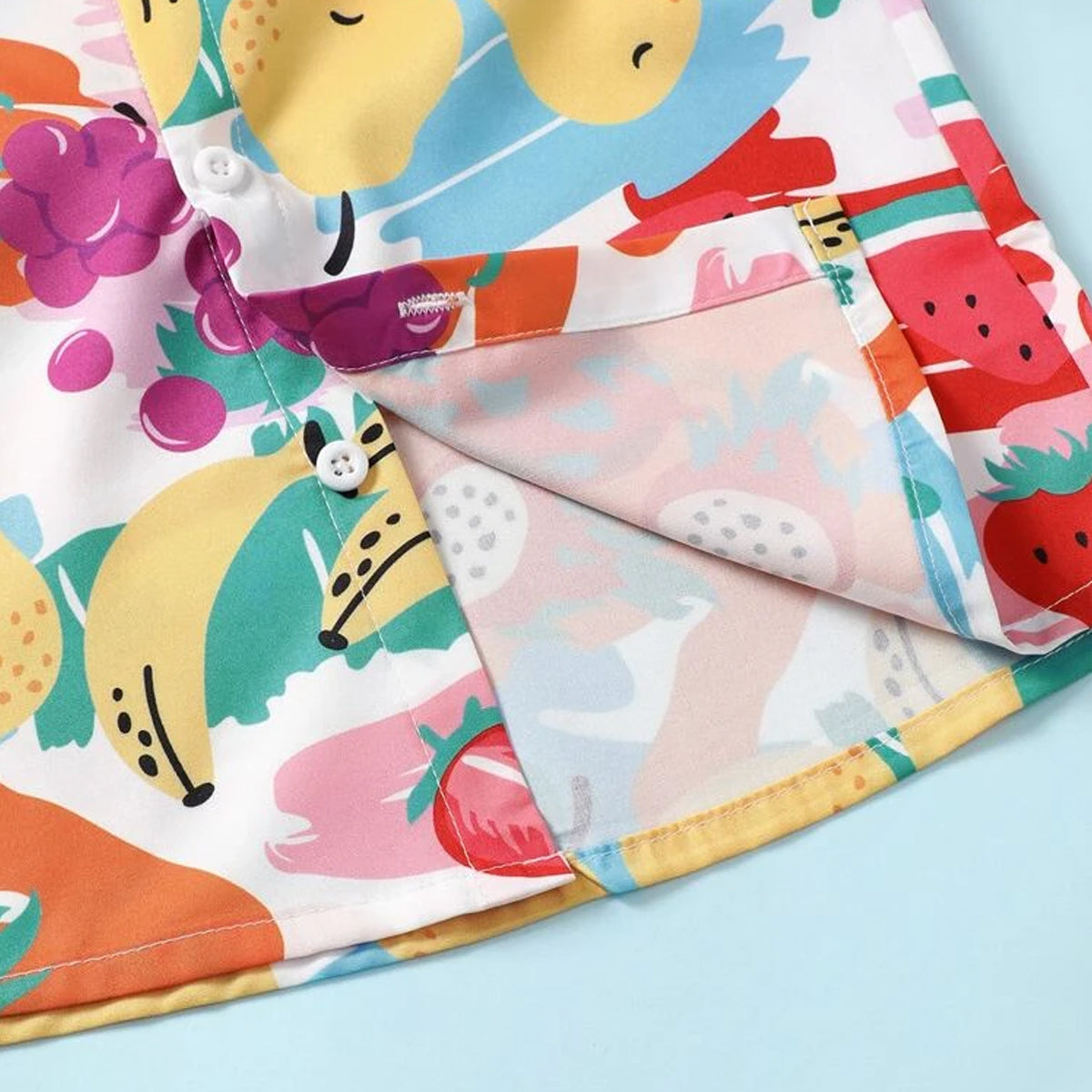 Venutaloza Boy's Graphic Fruit's Print Short Sleeve Shirt For Boy.