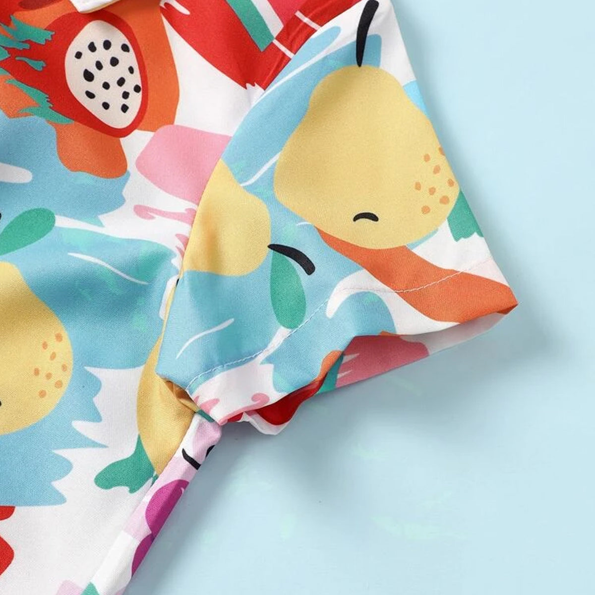 Venutaloza Boy's Graphic Fruit's Print Short Sleeve Shirt For Boy.