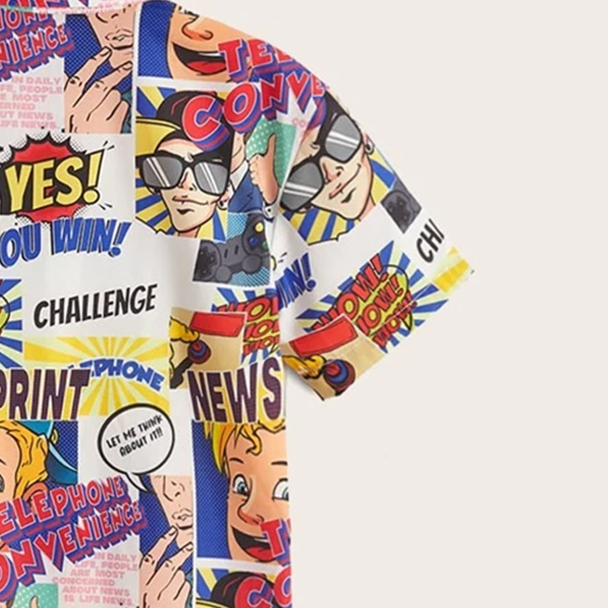 Venutaloza Toddler Boys Pop Art Letters print Graphic & Button Front Shirt For Boy.