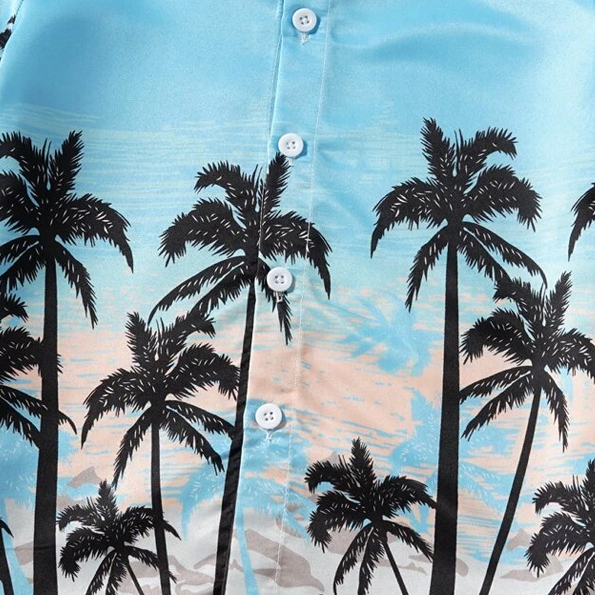 Venutaloza Tropical Casual Tree Button Front Beach Short Sleeve Shirt For Boys.
