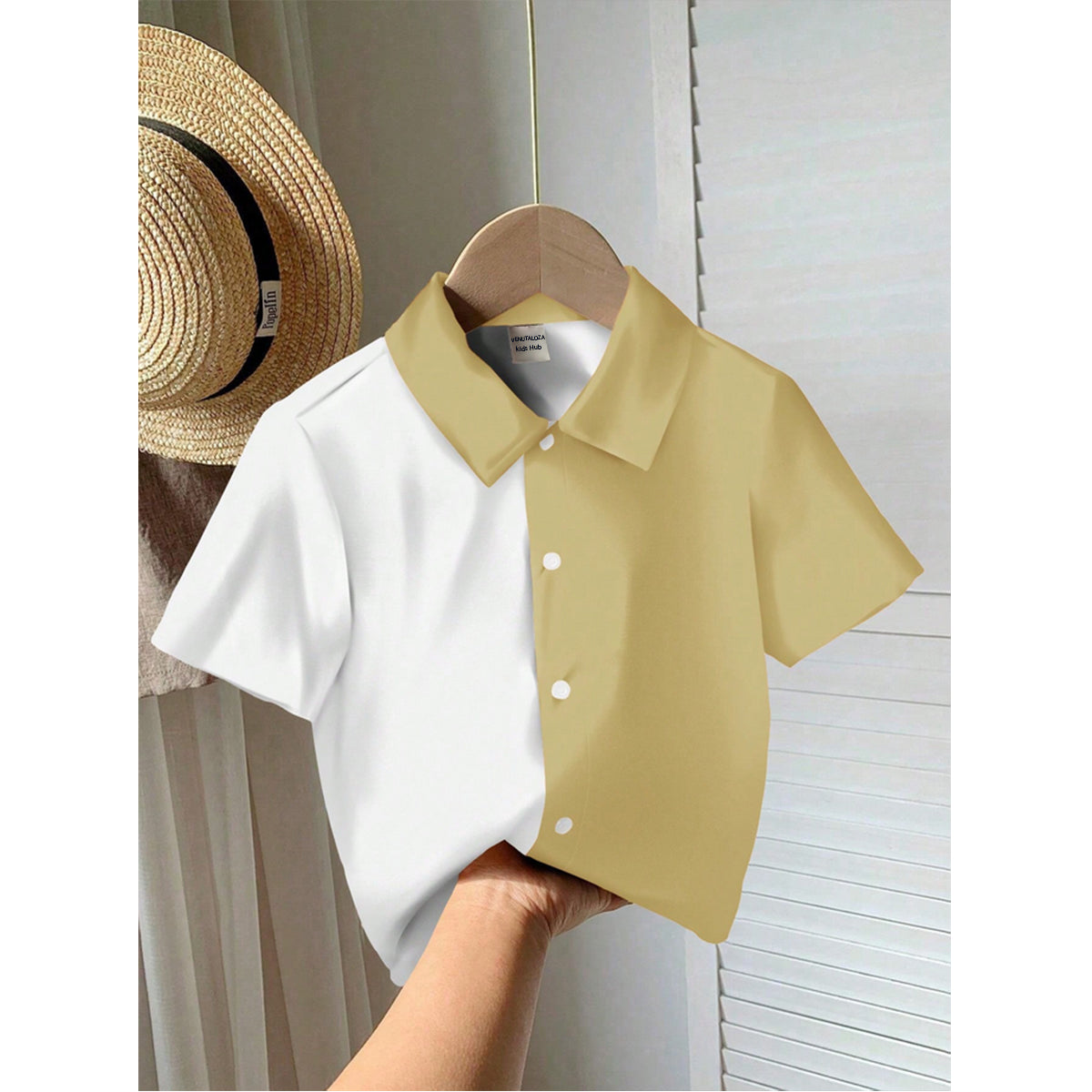 Venutaloza Cartoon Characte Smile Letter Casual Shirt For Boy.