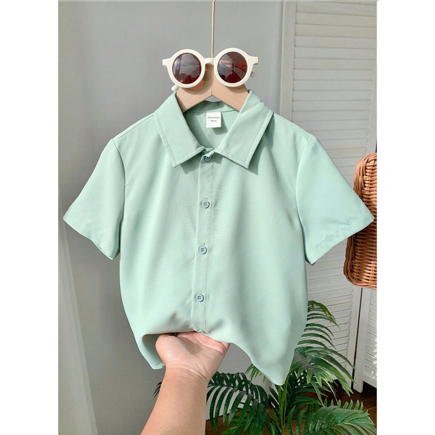 Venutaloza Kids Casual Fruits & Juice Short Sleeve Shirt For Boy.