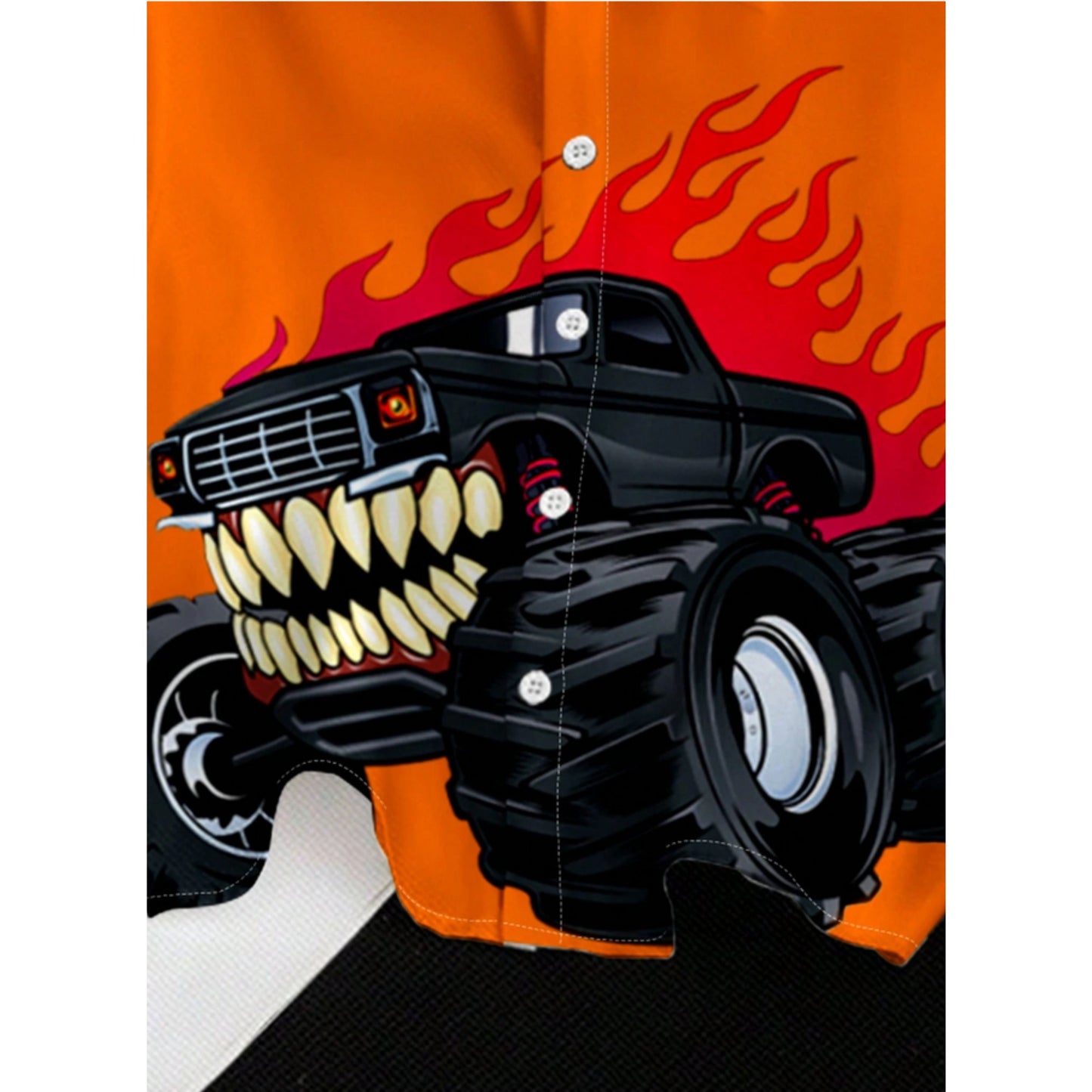 Venutaloza Kids Casual Street Monster Truck Short Sleeve Shirt For Boy.