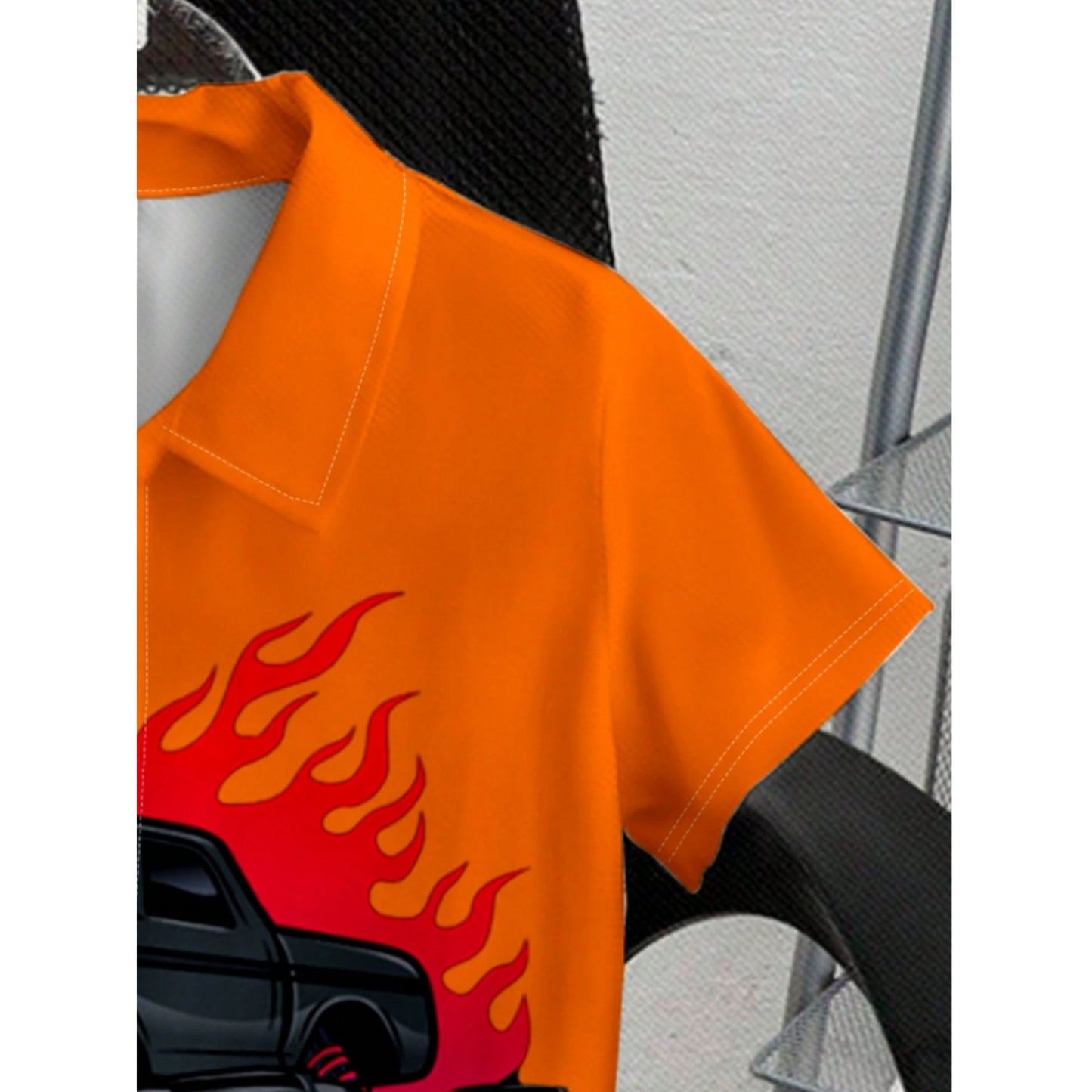Venutaloza Kids Casual Street Monster Truck Short Sleeve Shirt For Boy.