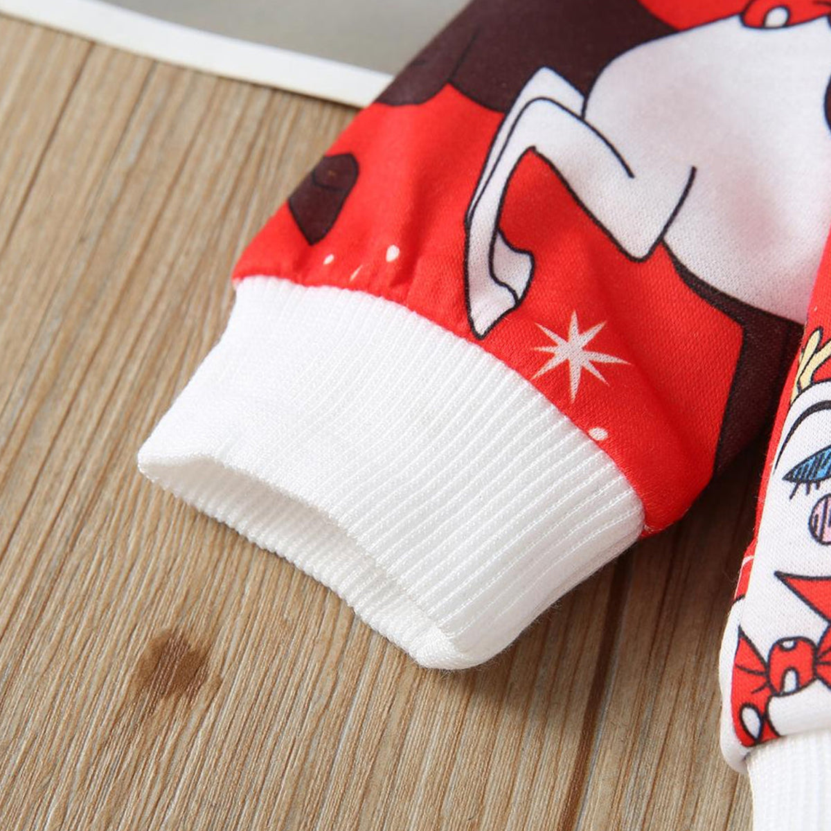 Venutaloza Reindeer Print Full Sleeve T-Shirt For Baby Girl's.