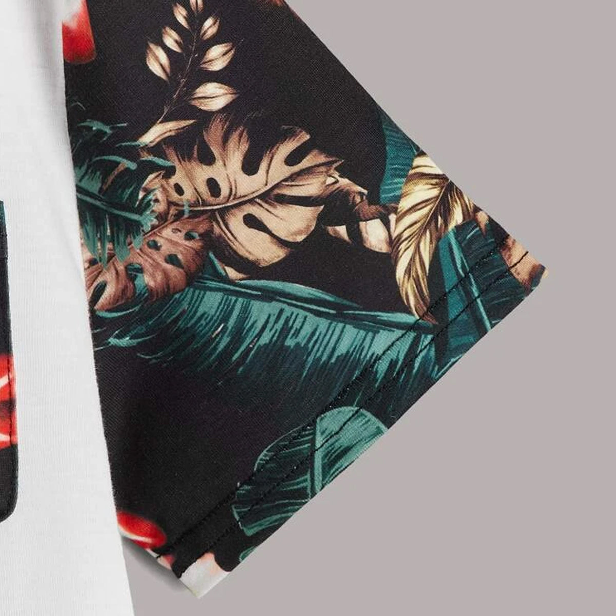 Venutaloza Tropical Print Panel Patch Pocket T-Shirt For Baby Girl's..