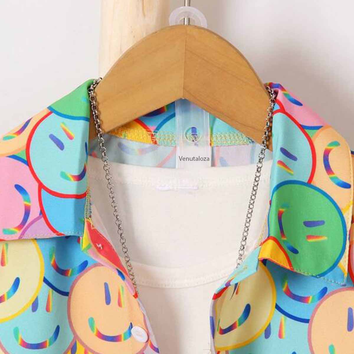 Venutaloza Kids Allover ExpressionShirt & Shorts Without tee Two Piece Set.