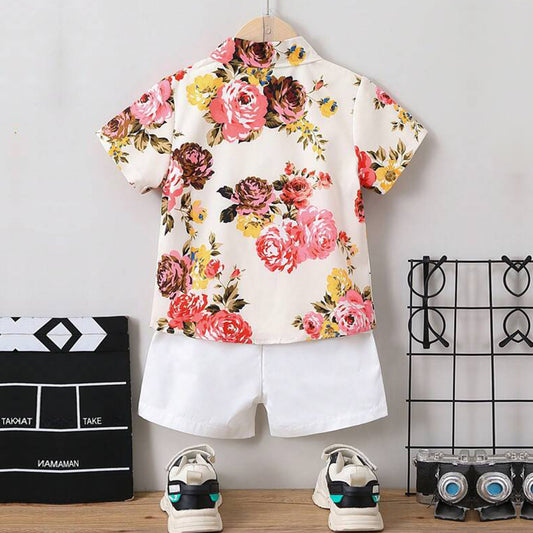Venutaloza Kids Sunshine Floral Shirt & Shorts Without tee Two Piece Set.