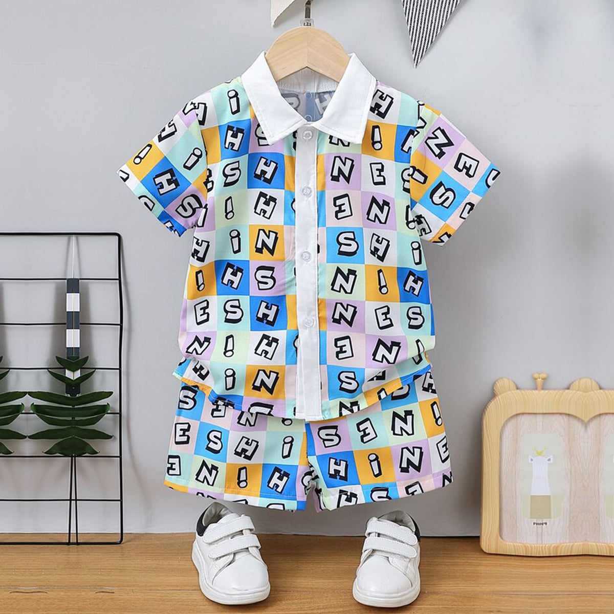 Venutaloza Kids Lettes Shirt & Shorts Without tee Two Piece Set.