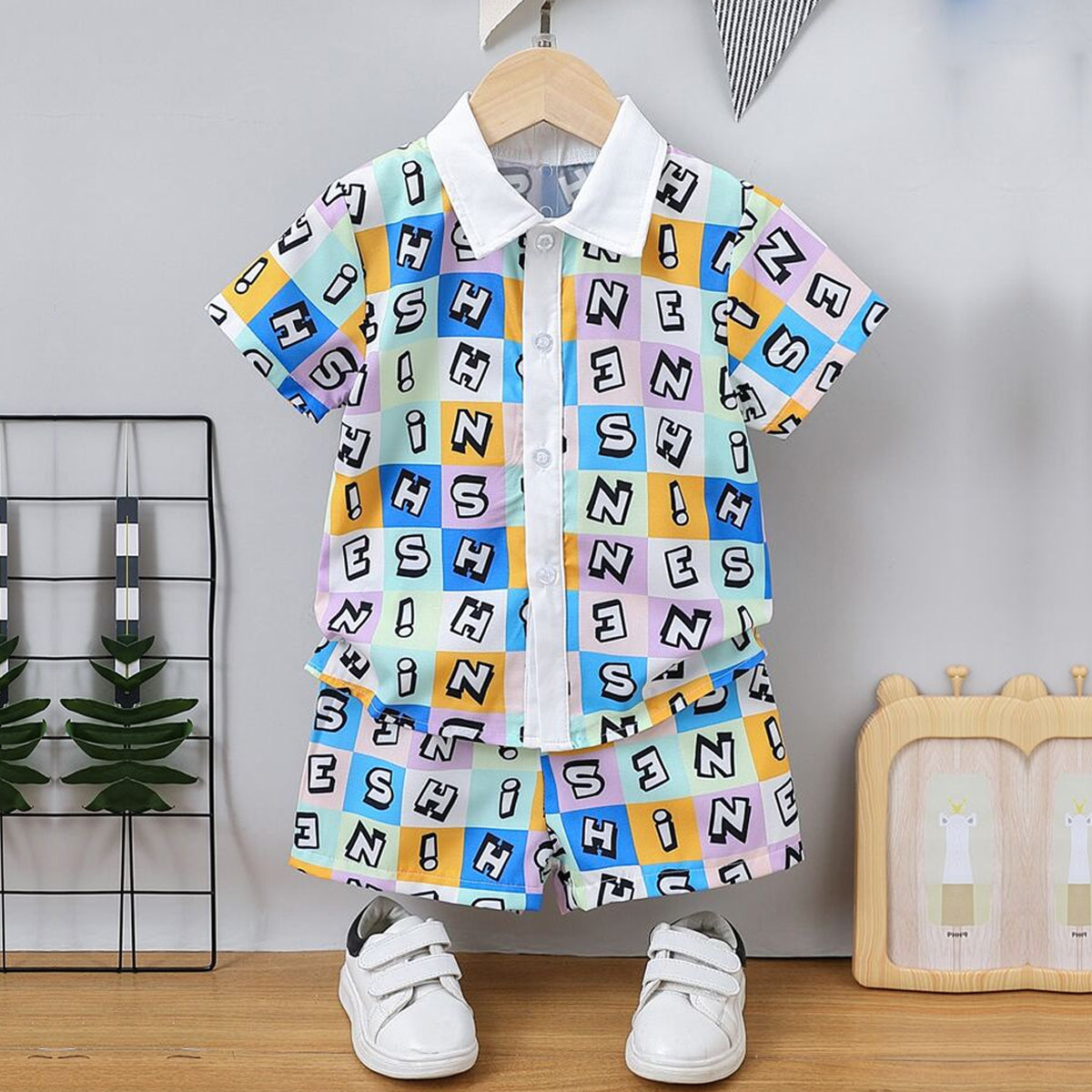 Venutaloza Kids Lettes Shirt & Shorts Without tee Two Piece Set.