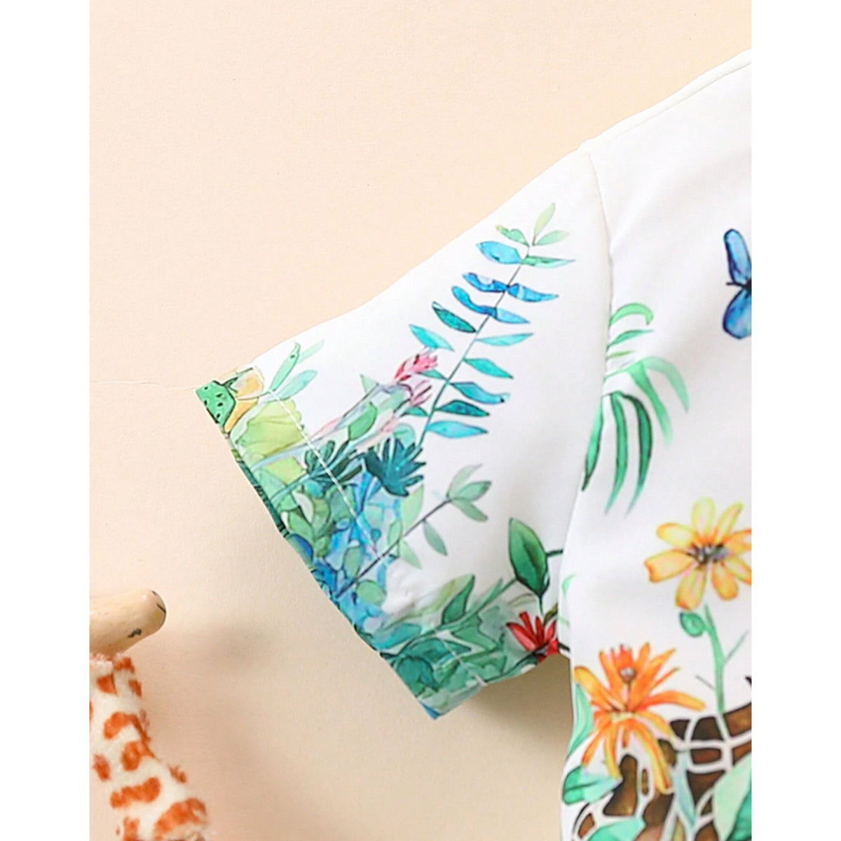 Venutaloza Baby Boy Animal Printed Short Sleeve Shirt And Shorts Two Piece Set.