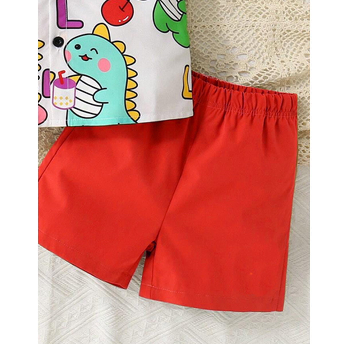 Venutaloza Jungal Theme & Dinosaur Combo Pack Of 2) Shirt & Shorts Without tee Two Piece Set For Boy & Girls.