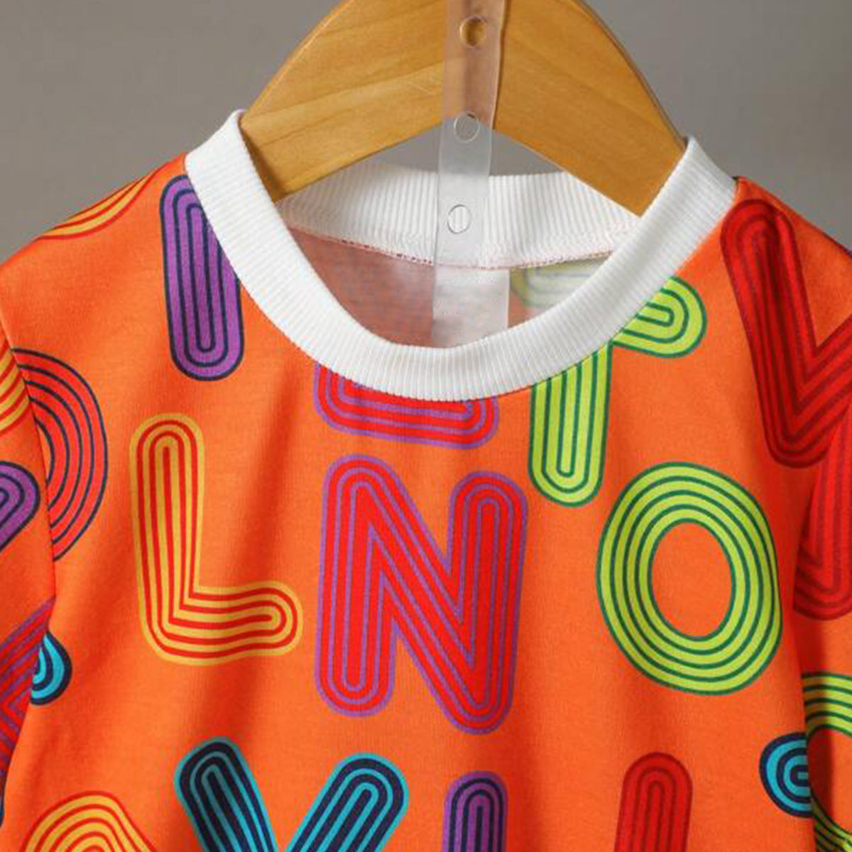 Venutaloza Kids Orange Letters Casual T-Shirt & Shorts Two Piece Set For Boys.