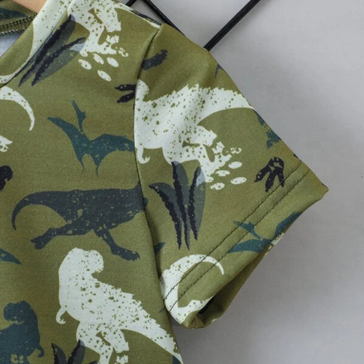 Venutaloza Kids Everyday Dinosaur Casual T-Shirt & Shorts Two Piece Set For Boys.