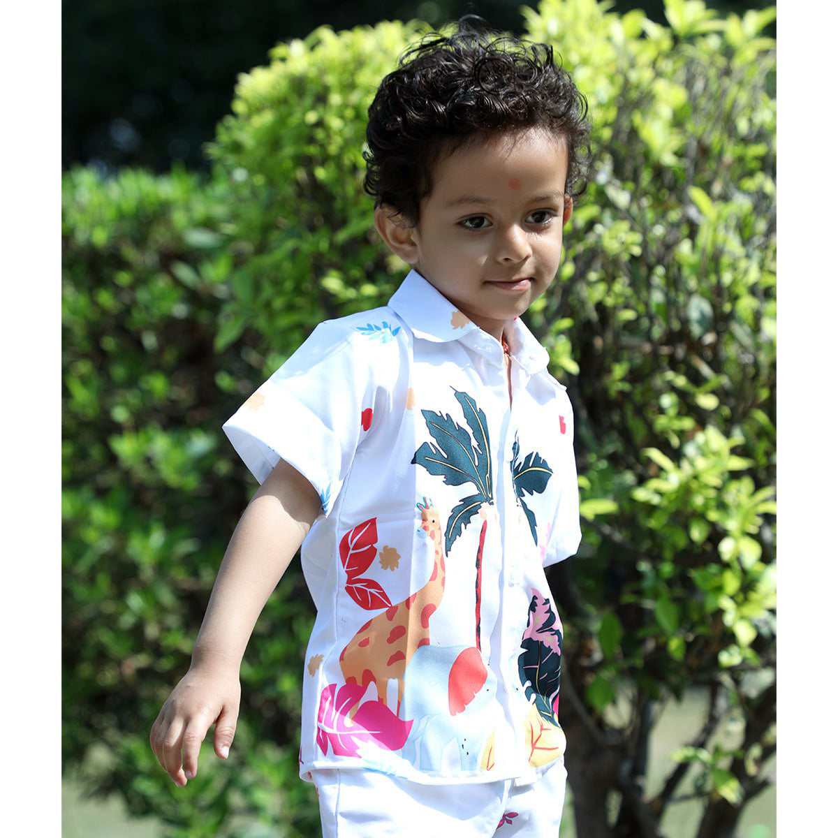 Venutaloza Tropical's Designer Print Button Front Shirt For Boy.