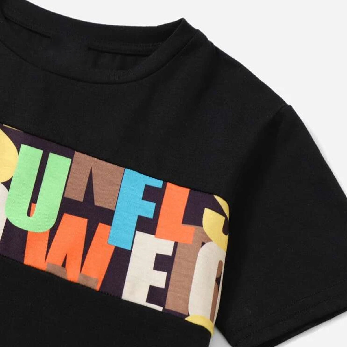 Venutaloza Toddler Boys letter Graphic T-Shirt & Pants Baby Baby Set.