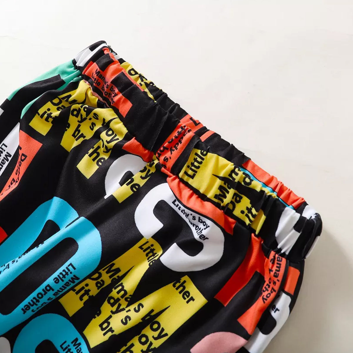 Venutaloza Boy's Alphabet Letter Patchwork Full Sleeve Set T_Shirt & Pent.