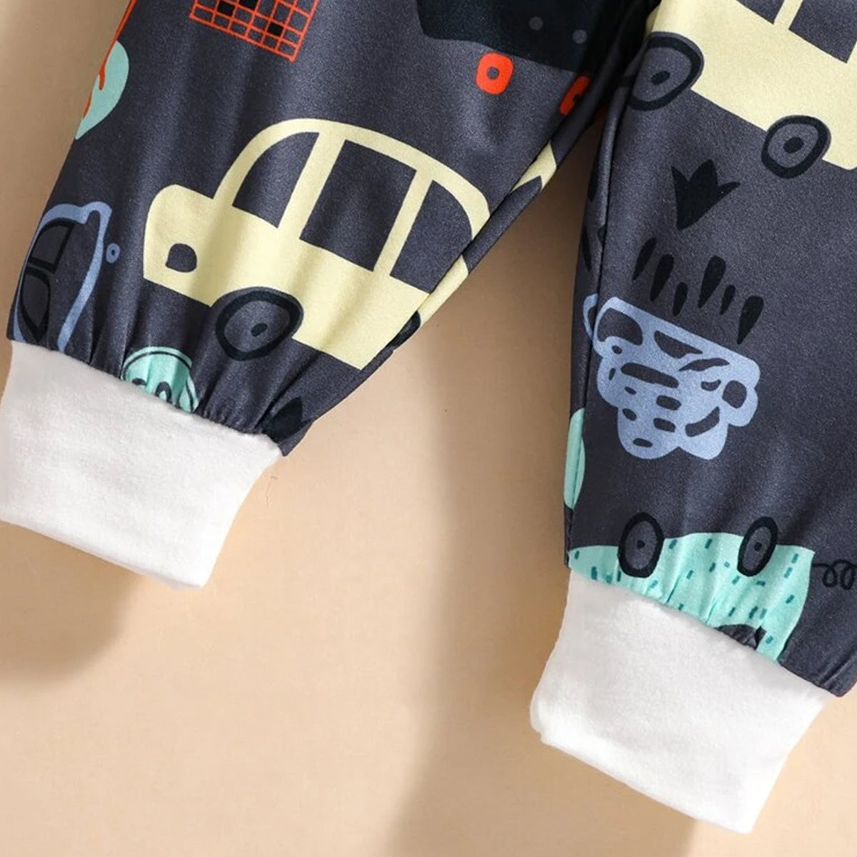 Venutaloza Stylish Baby Set White Thermal Print & Car & Tree Pullover Design (Combo Pack Of 2) T-Shirt & Pants.