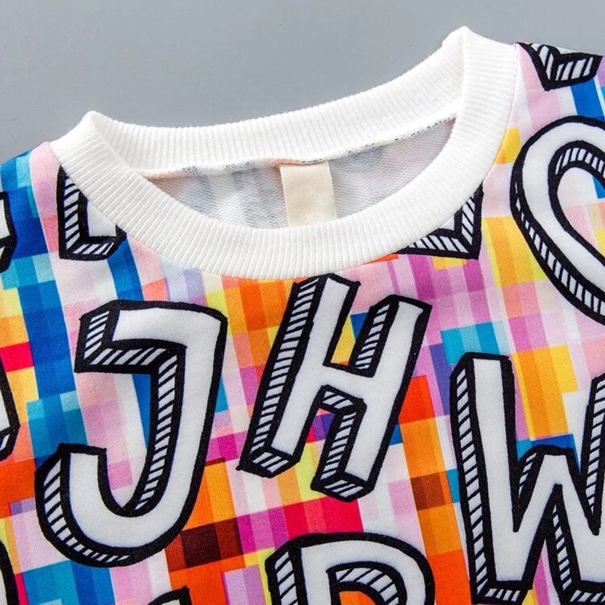 Venutaloza Baby Set Letters Multicolor Print Graphic T-shirt & Pants.