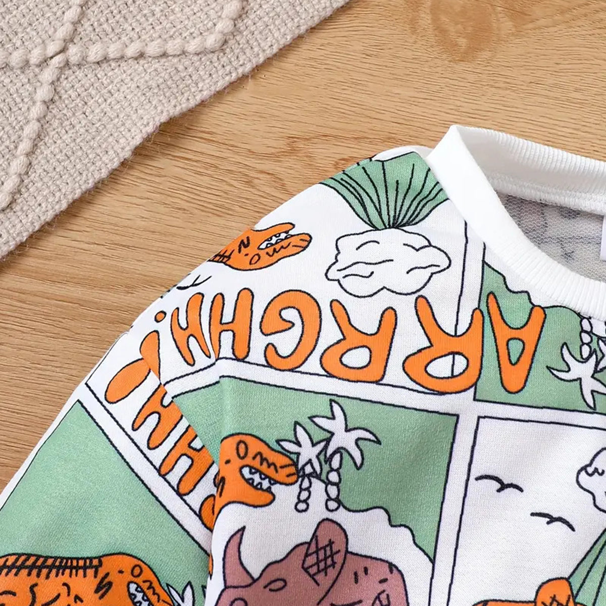 Venutaloza Baby Set Dinosaur & Letter Graphic Print & Cami T-shirt & Pants.