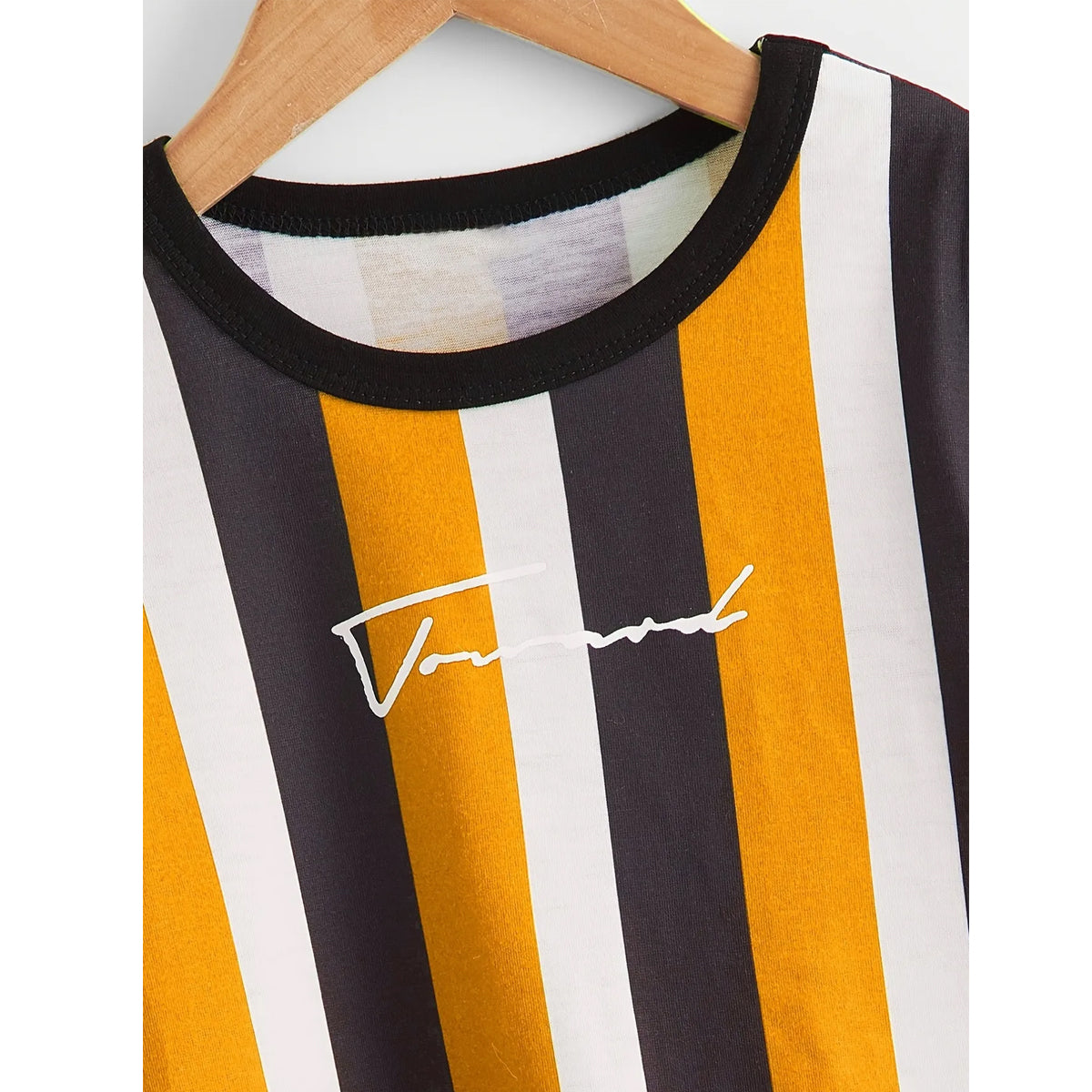 Venutaloza Stripe Color Block Round Neck T-Shirt For Boy's & Girl's.