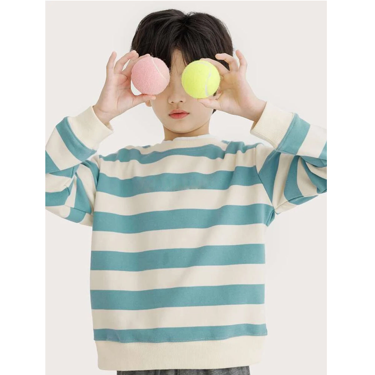 Venutaloza Full Sleeve Round Neck Stripe Tee T-Shirt For Boys.