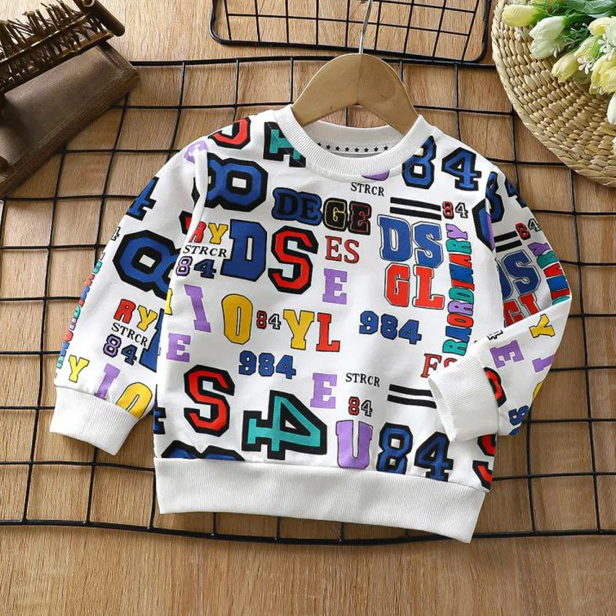 Color block shop letter print sweatshirt