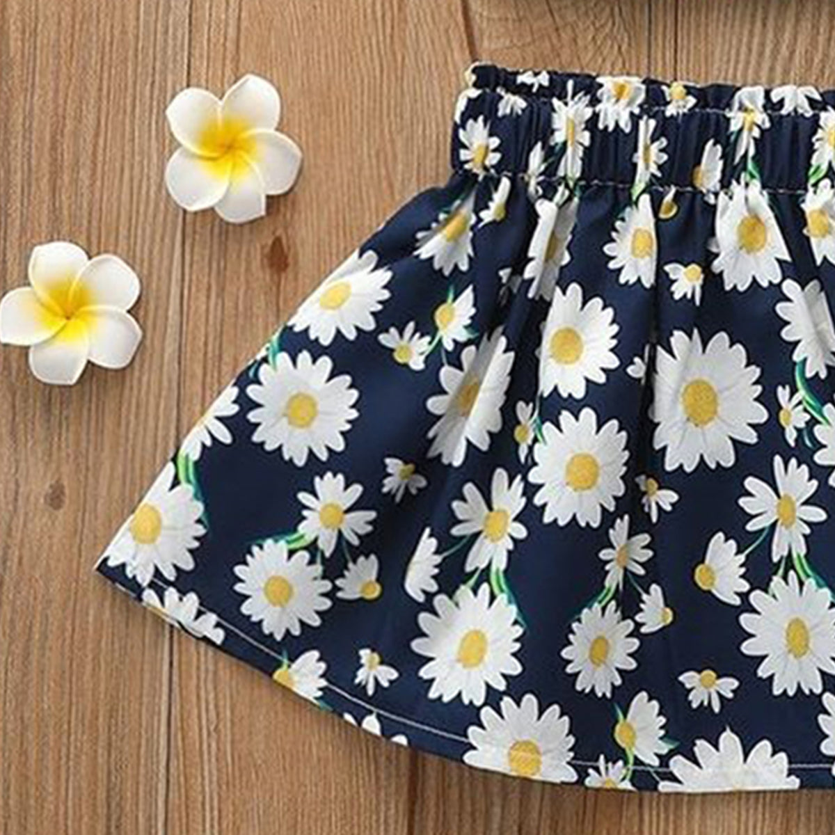 Venutaloza Toddler Girls Floral Print Elastic Waist Skirt.,