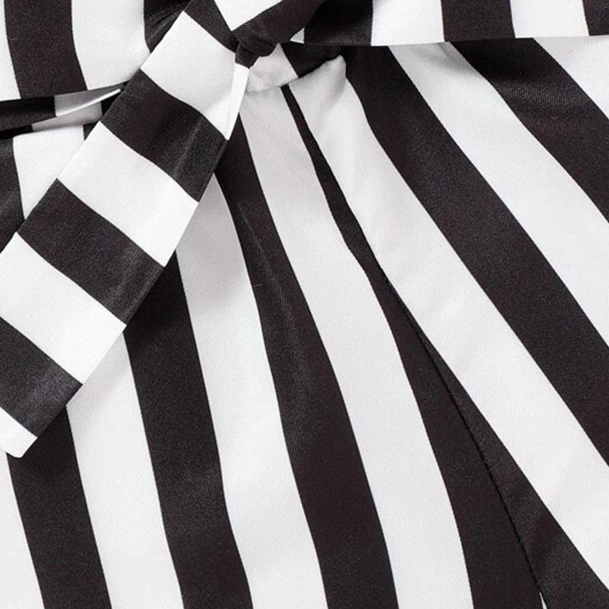 Toddler Girls Striped Black Peparbag Waist Belted Shorts For BabyGirls.