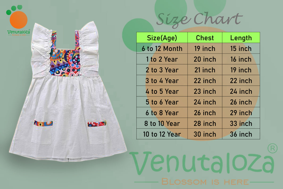 Baby Girl's Cotton White-Pocket Designer Frocks & Dresses for Kids (6 Month to 10 Year)