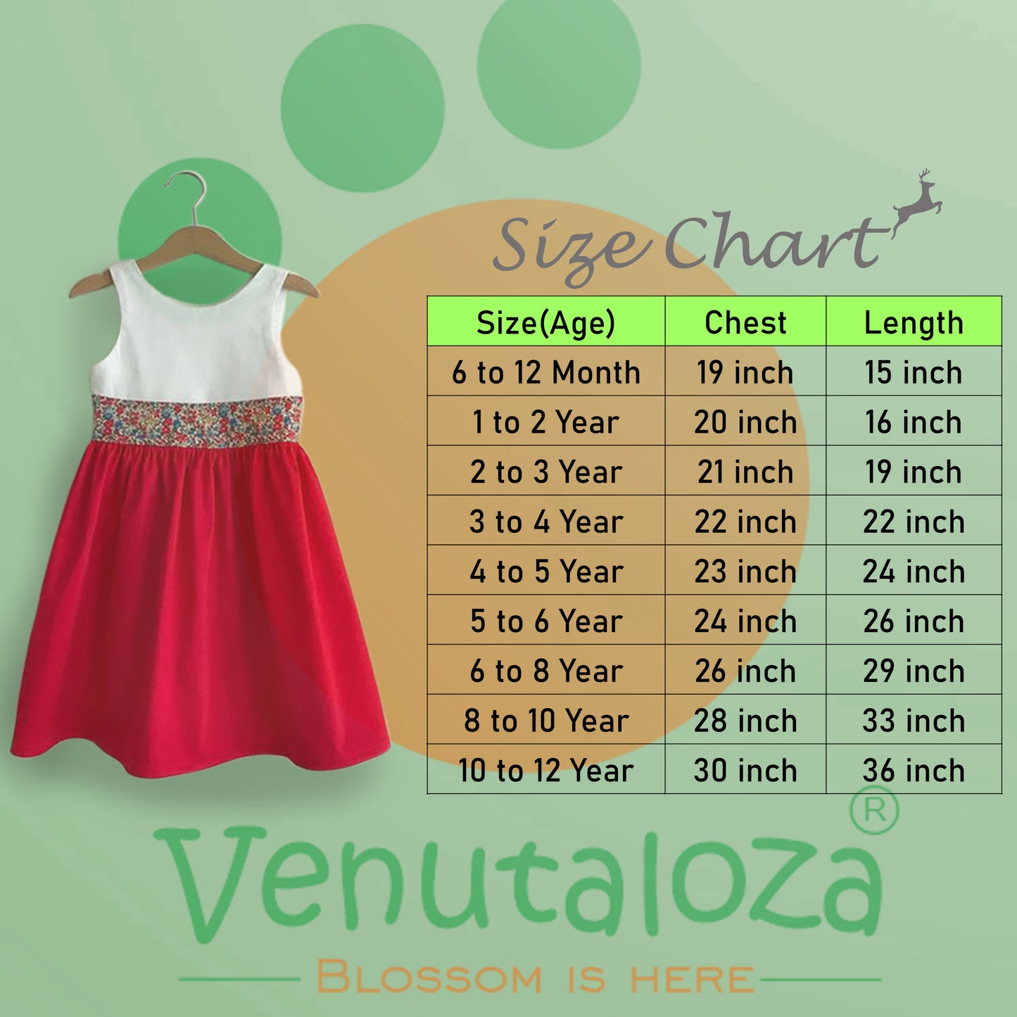 Venutaloza Princess BabyGirl's White Red Multicolor Floral Designer Midi Frock_ Dresses for Baby Girl.