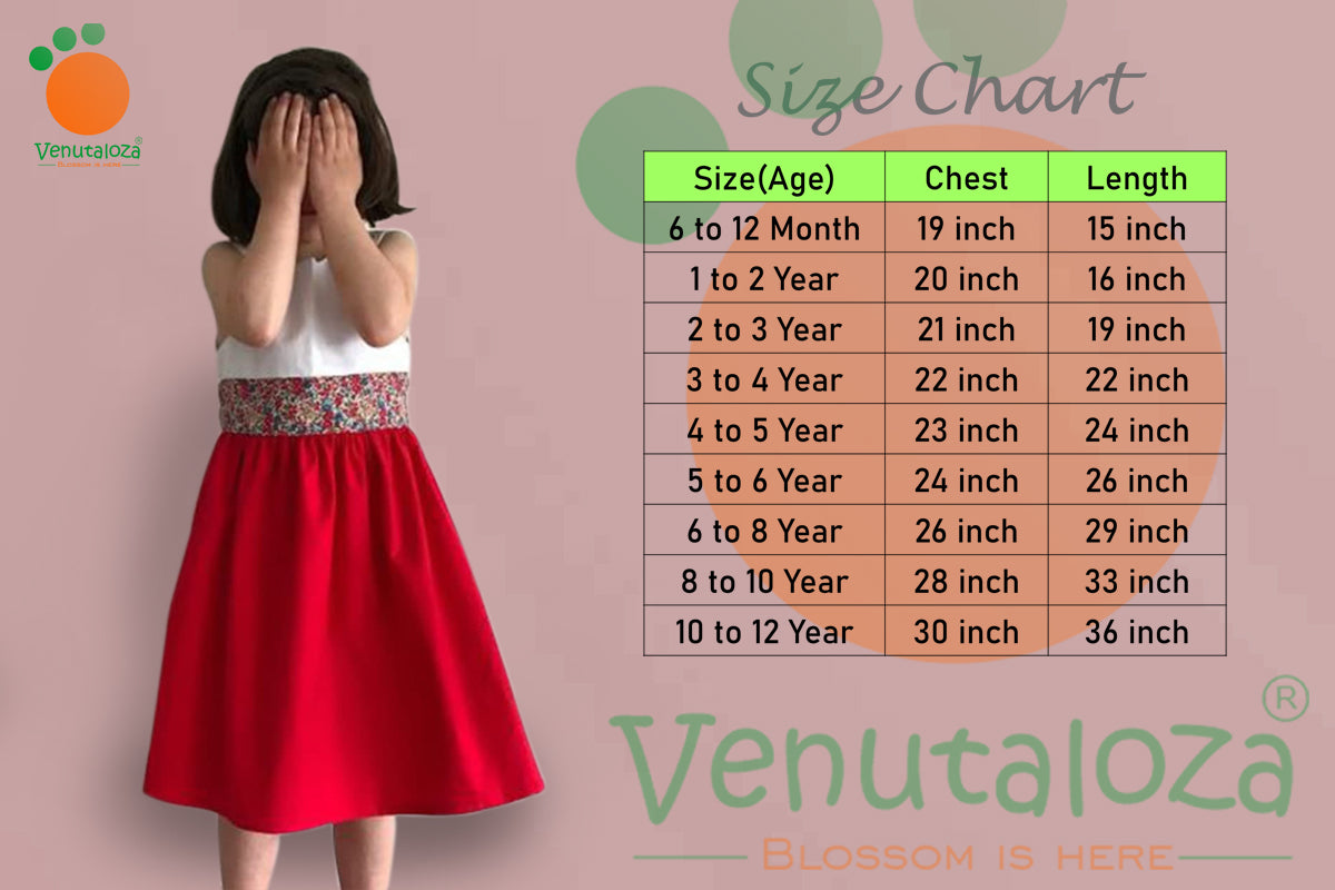 Princess BabyGirl's Stylish White Red Multicolor Floral Designer Midi Frock_ Dresses for Baby Girl.