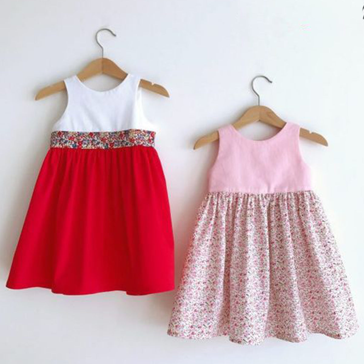 Princess BabyGirl's Stylish White Red Multicolor Floral Designer Midi Frock_ Dresses for Baby Girl.